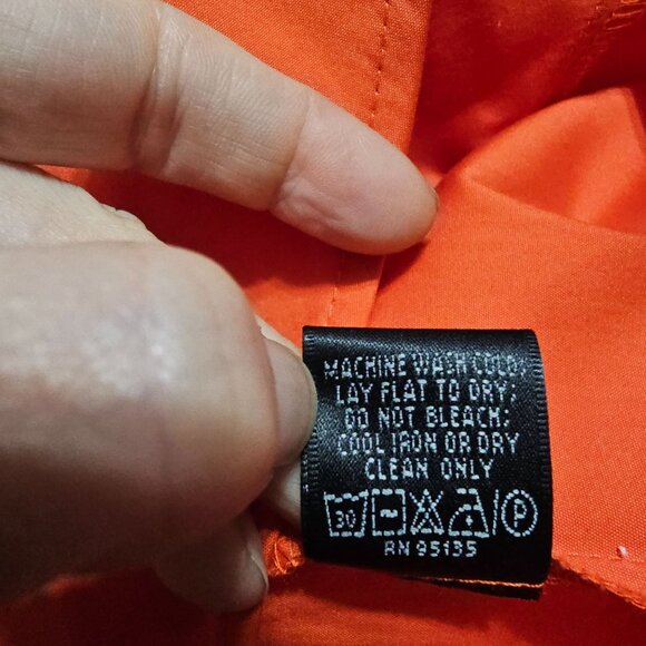 Lafayette 148 NY Orange Ruched Button Up Shirt 12 Structured Stretch Office - Picture 10 of 11